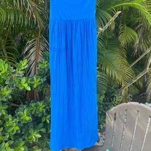 LOFT Bright Blue Strapless Dress